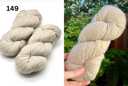 Paces Vilnas Fabrika Dundaga 7.2 100% Latvian Merino wool DK weight yarn in color #149 Off-White Natural for authentic knitting at iDOKNiT.