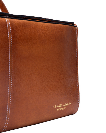 REDESIGNED Project 115 Danish genuine urban leather zipperless magnetic knitting project bag from iDOKNiT