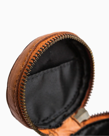 muud HELSINKI genuine leather cylindrical knitting accessories case with zipper closure from iDOKNiT