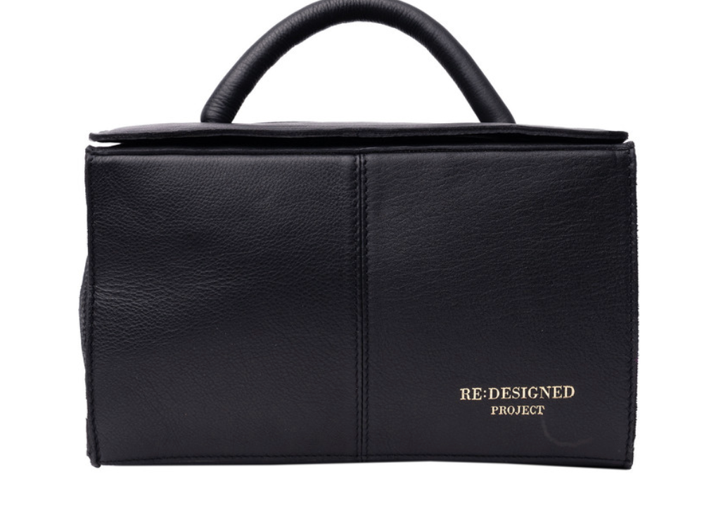 RE PROJECT 134 handcrafted Urban Leather knitting and crochet organizer bag with handle and magnetic closure from iDOKNiT