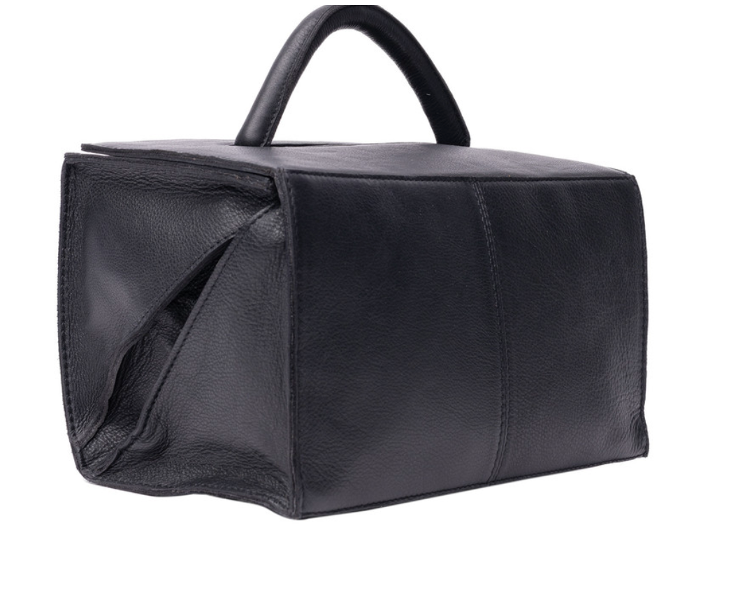 RE PROJECT 134 handcrafted Urban Leather knitting and crochet organizer bag with handle and magnetic closure from iDOKNiT
