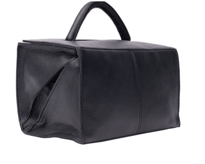 RE PROJECT 134 handcrafted Urban Leather knitting and crochet organizer bag with handle and magnetic closure from iDOKNiT