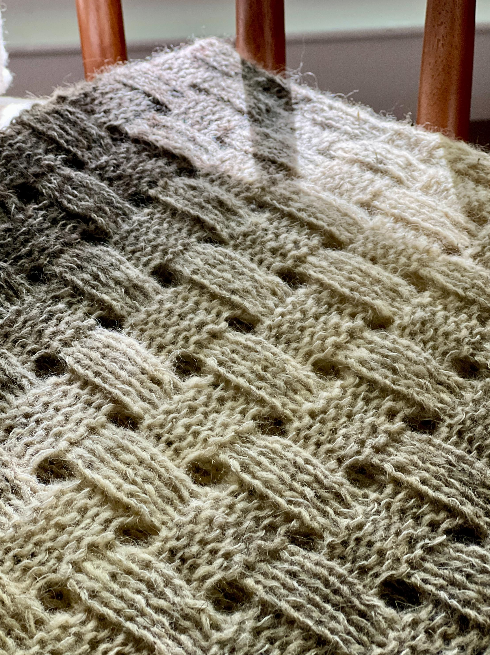 Gradient Hand-Knitted Palantine Shawl Scarf, Dundaga Wool Alpaca Oversized Wrap, Van Gogh Monet Goya Artist Collection
