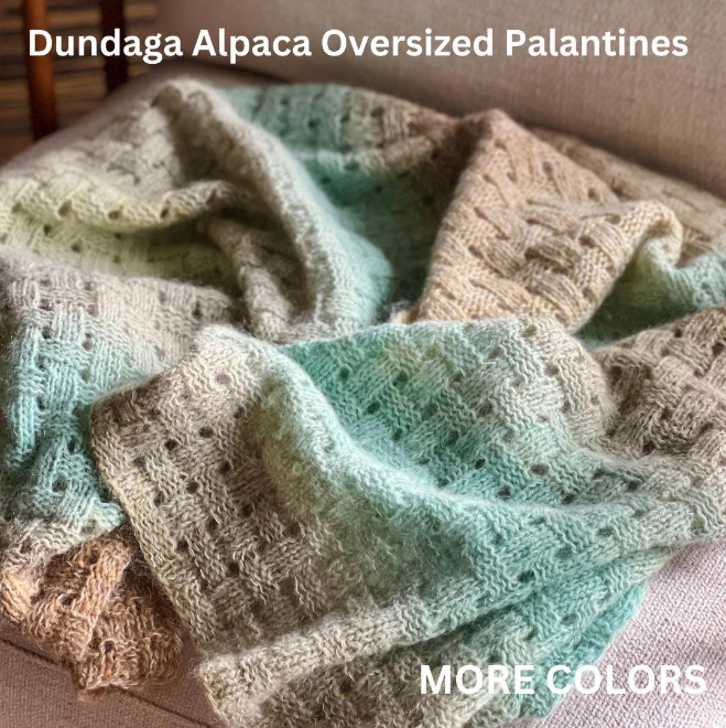 Gradient Hand-Knitted Palantine Shawl Scarf, Dundaga Wool Alpaca Oversized Wrap, Van Gogh Monet Goya Artist Collection