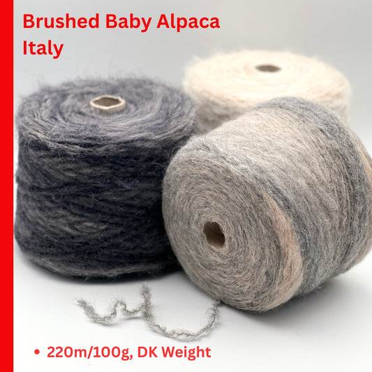 Millefili Wlariga Italian brushed blown baby alpaca DK weight yarn in hand wound balls from iDOKNiT