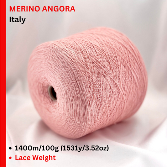 Angora Merino Yarn, ERCOLE, Premium Italian Yarn by NEW MILL, Lace Weight, 1400m/100g (1531y/3.52oz)
