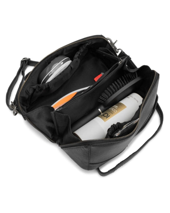 muud CLEO Genuine Leather Crossbody Bag, Knitting Project Bag & Everyday Organizer with Adjustable Shoulder Strap