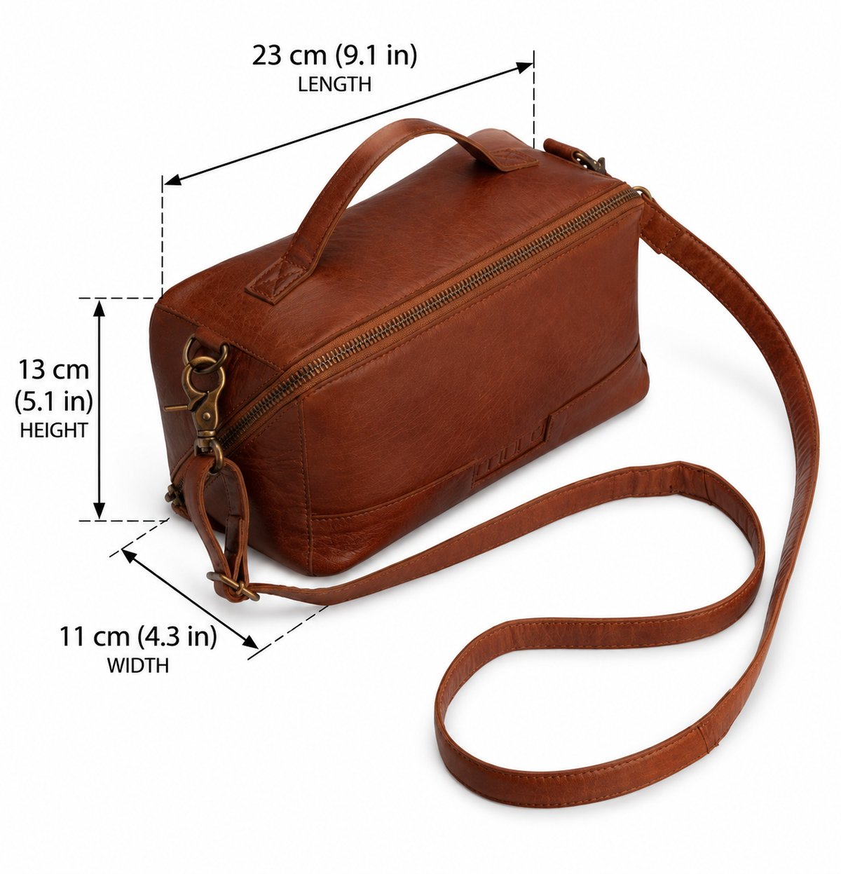muud Cleo genuine leather box style crossbody project bag from iDOKNiT