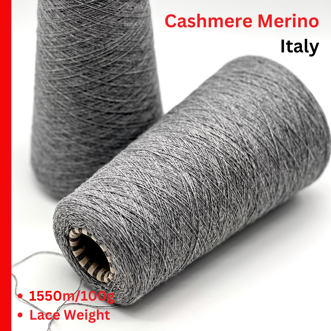 WHOLE Cone Sale: Cashmere Merino Yarn, DOROTHY, Luxury Italian Yarn by PAPI FABIO, Lace Weight, 1550m/100g (1695y/3.52oz)