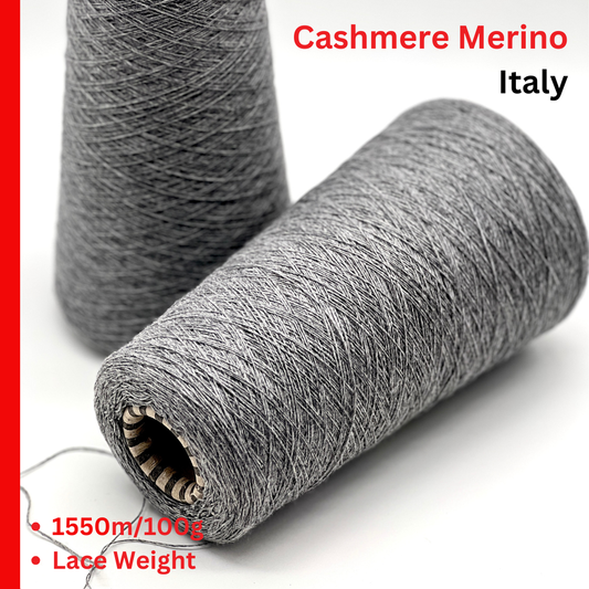 WHOLE Cone Sale: Cashmere Merino Yarn, DOROTHY, Luxury Italian Yarn by PAPI FABIO, Lace Weight, 1550m/100g (1695y/3.52oz)