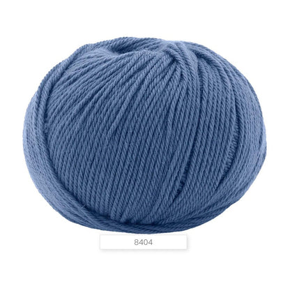 Blue ball of yarn on a white background