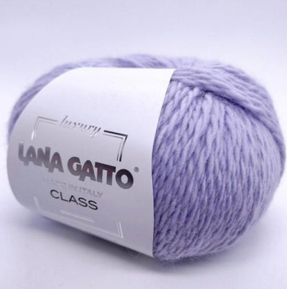 Lana Gatto CLASS Merino Angora yarn 50g ball in Aran weight, Italian luxury wool.