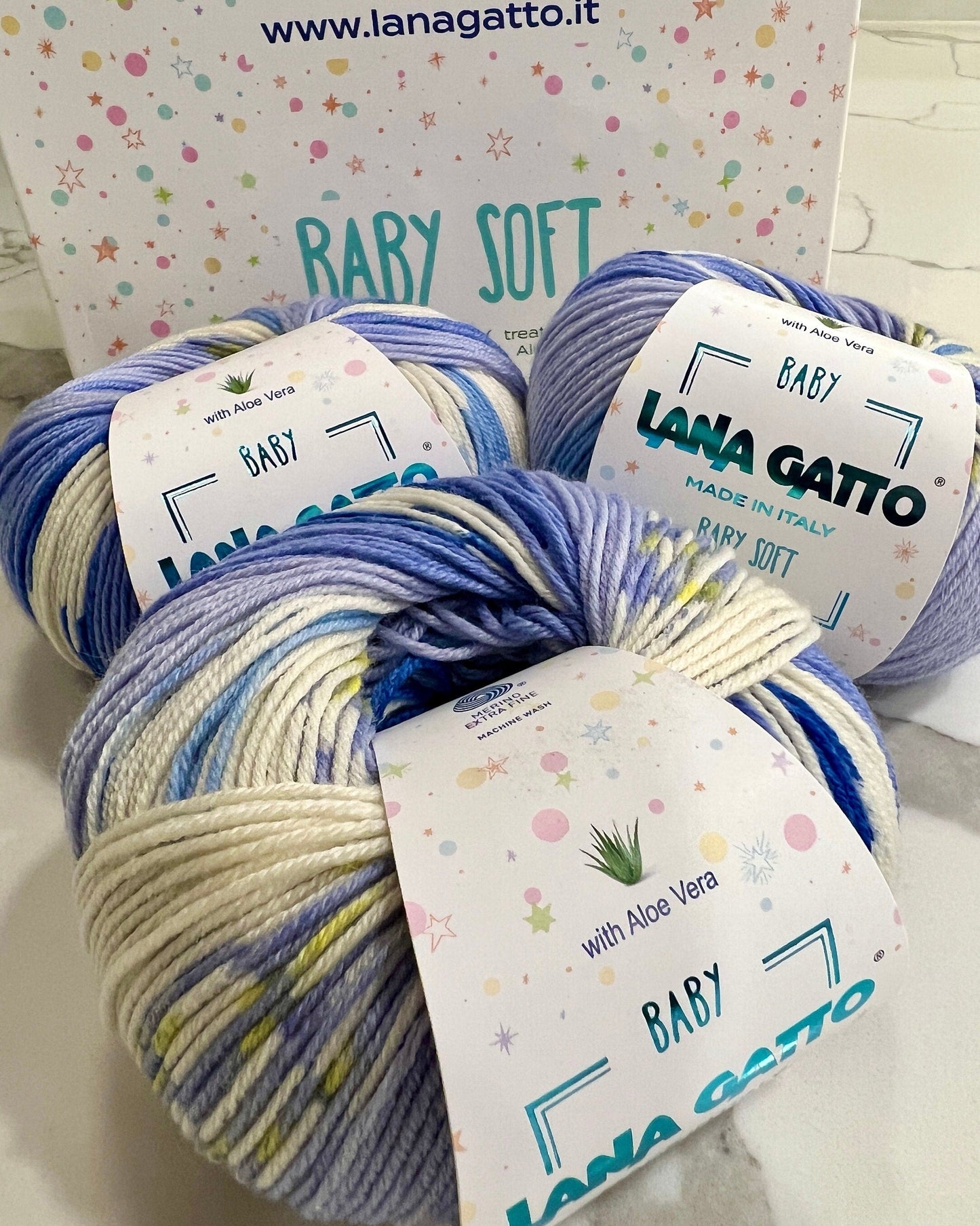 lana gatto baby soft print merino yarn italy aloe vera
soft baby yarn extrafine merino solids and prints 170m 50g
luxury italian baby yarn lana gatto soft merino knitting yarn
gentle merino yarn for baby garments and soft knitwear
lana gatto baby soft yarn texture close up