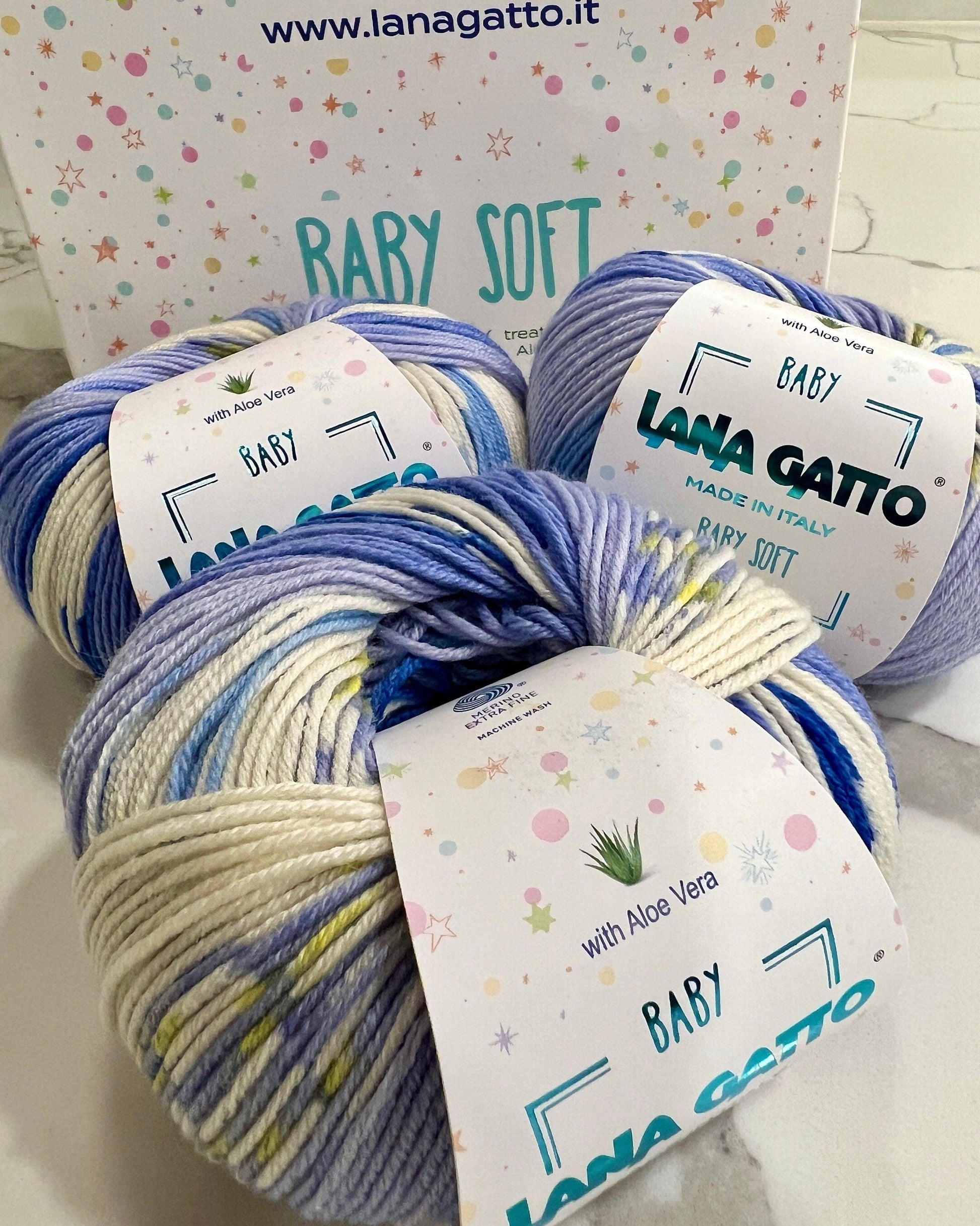 lana gatto baby soft print merino yarn italy aloe vera
soft baby yarn extrafine merino solids and prints 170m 50g
luxury italian baby yarn lana gatto soft merino knitting yarn
gentle merino yarn for baby garments and soft knitwear
lana gatto baby soft yarn texture close up