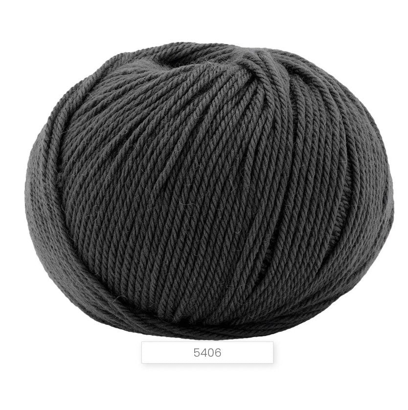 Gray skein of yarn on a white background