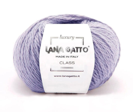 Ball of yarn with a Lana Gatto label on a white background