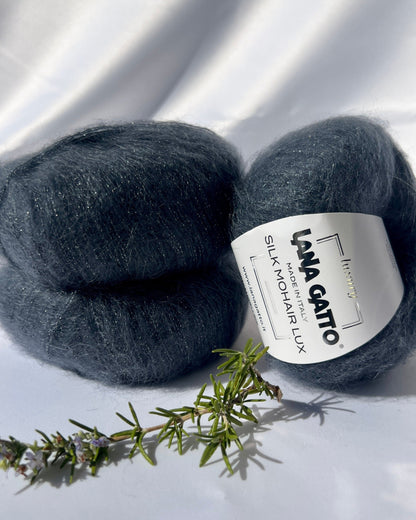 Lana Gatto Silk Mohair Lux 78 percent SuperKid Mohair 14 percent Silk with Lurex Italian lace weight yarn from iDOKNiT