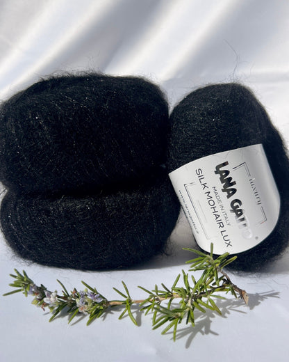 Lana Gatto Silk Mohair Lux 78 percent SuperKid Mohair 14 percent Silk with Lurex Italian lace weight yarn from iDOKNiT
