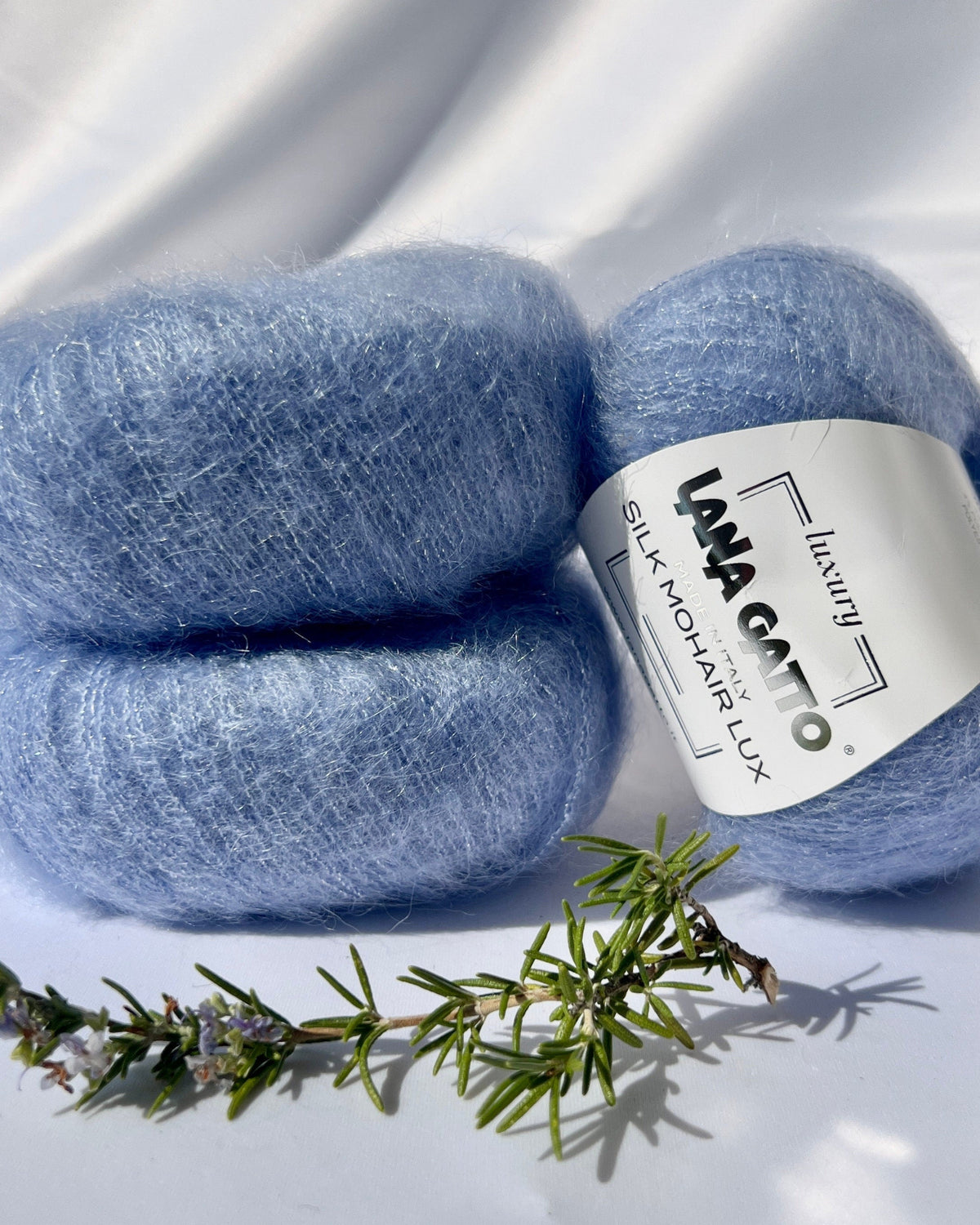 Lana Gatto Silk Mohair Lux 78 percent SuperKid Mohair 14 percent Silk with Lurex Italian lace weight yarn from iDOKNiT