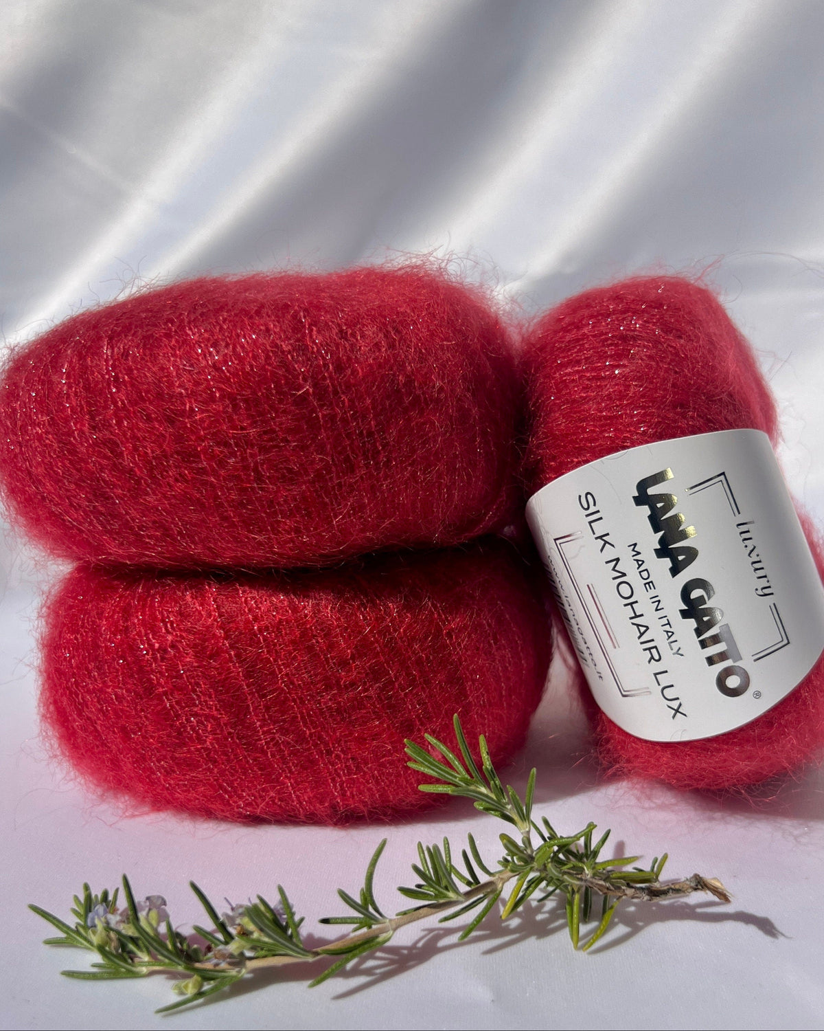 Lana Gatto Silk Mohair Lux 78 percent SuperKid Mohair 14 percent Silk with Lurex Italian lace weight yarn from iDOKNiT