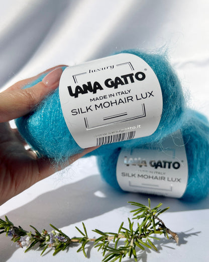 Lana Gatto Silk Mohair Lux 78 percent SuperKid Mohair 14 percent Silk with Lurex Italian lace weight yarn from iDOKNiT