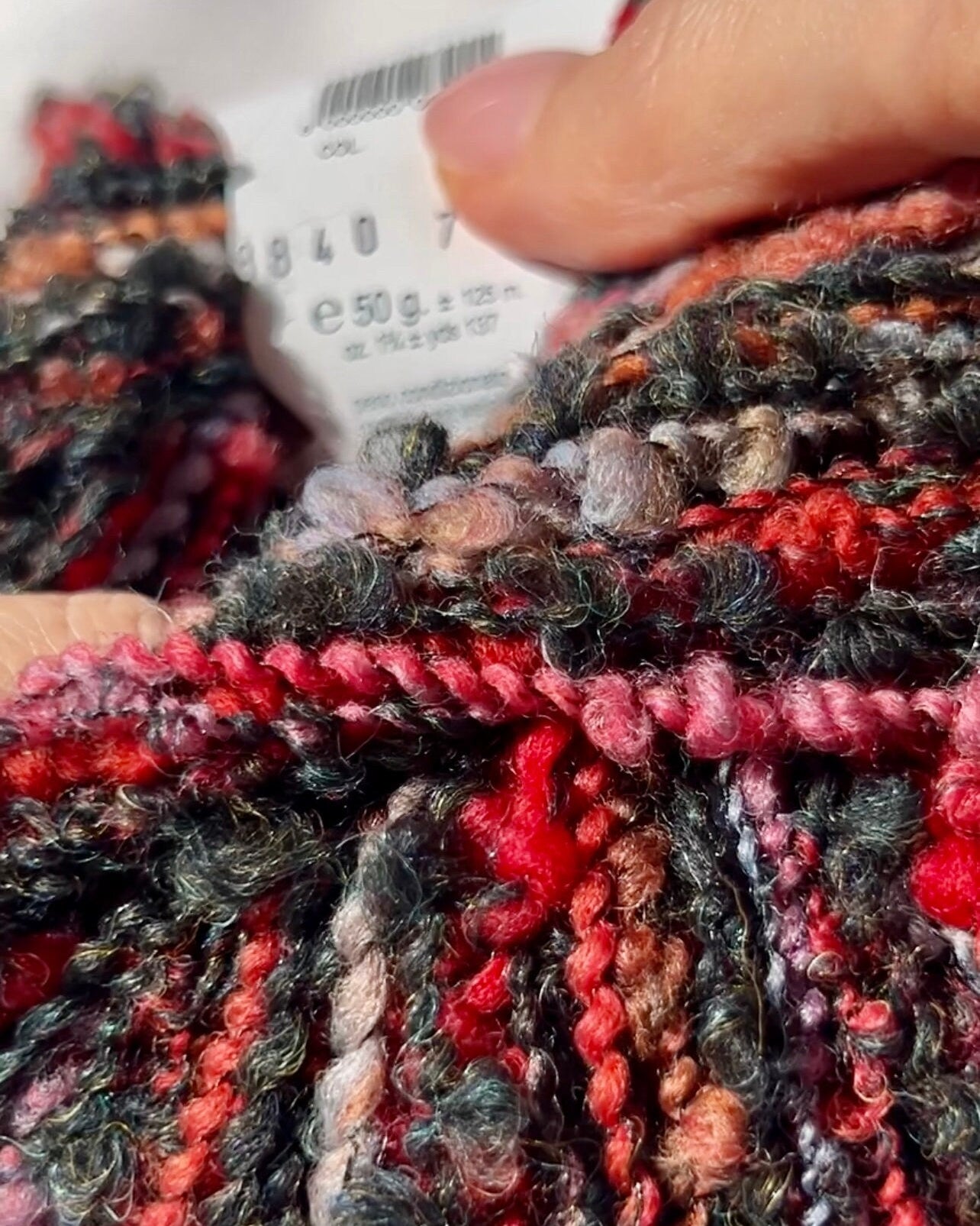 Lana Gatto BELLEVUE wool alpaca boucle yarn soft textured Italian DK yarn
BELLEVUE boucle yarn close up showing lumpy textured surface for knitwear
Italian wool alpaca nylon yarn BELLEVUE perfect for sweaters and scarves
Soft boucle yarn BELLEVUE ideal for cozy textured garments and accessories
Luxury Italian yarn BELLEVUE DK weight for modern knitwear projects