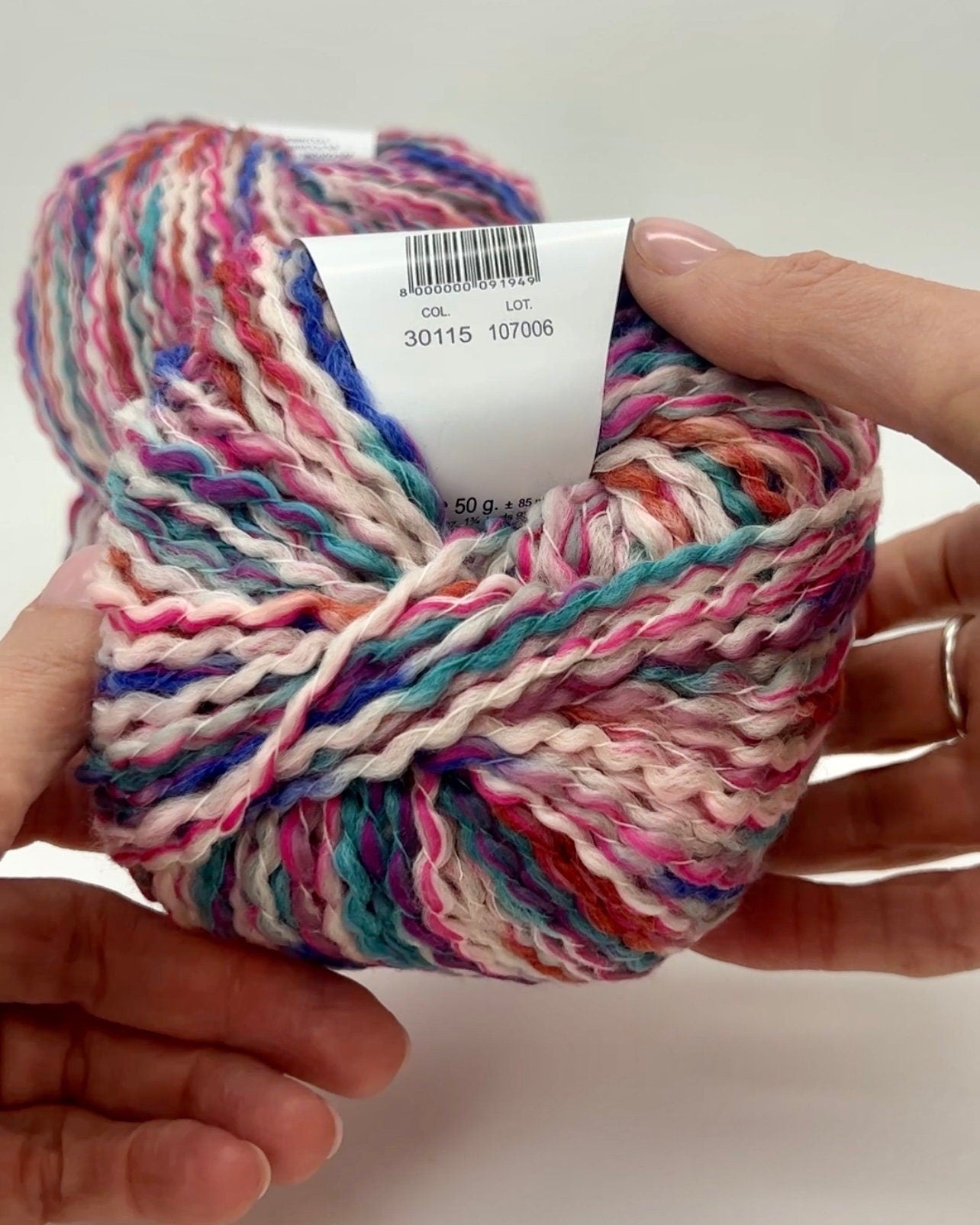 Close-up of CHELSEA yarn showing wool-cotton texture — iDOKNiT Shop