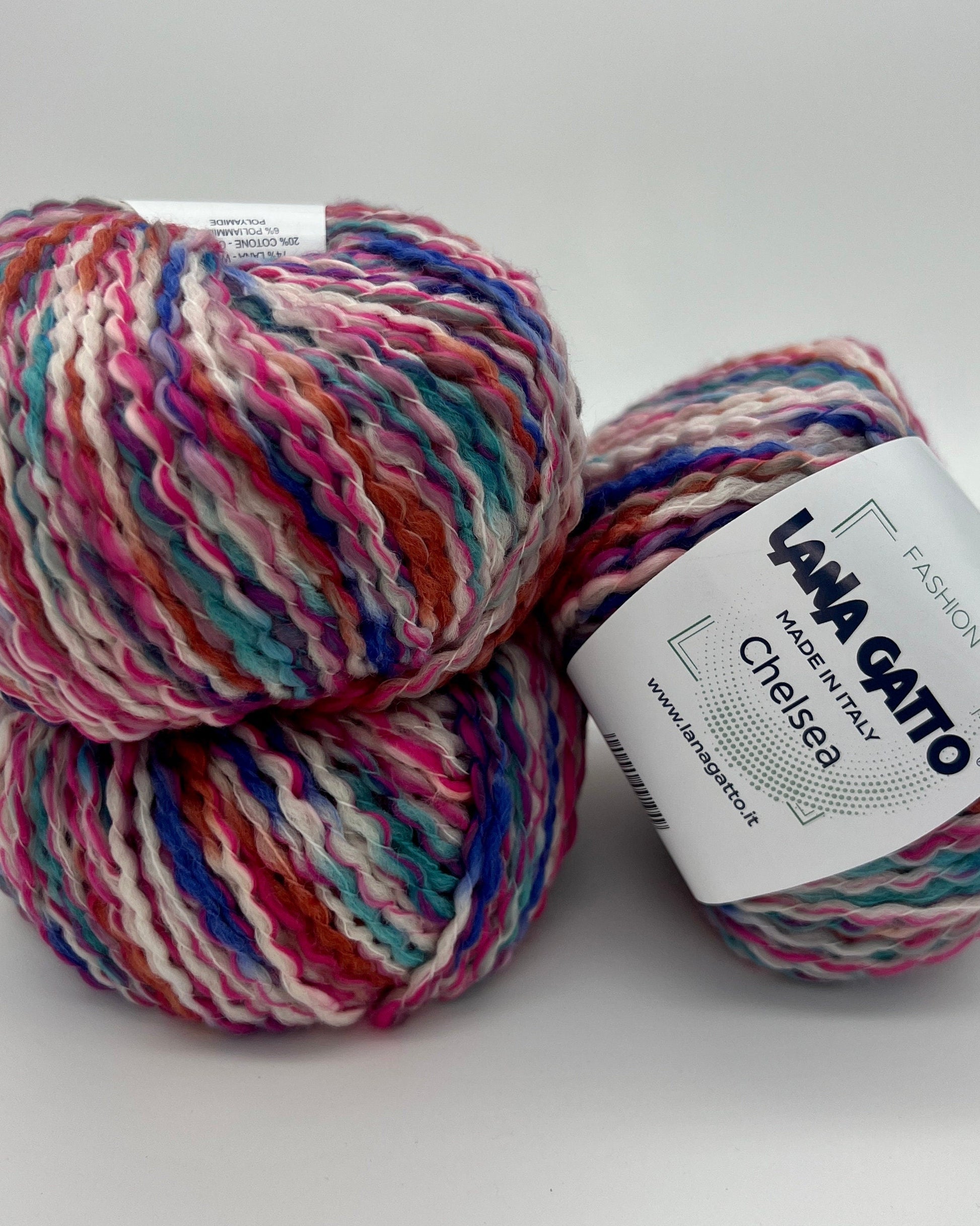 Lana Gatto CHELSEA Italian wool-cotton Aran yarn in balls — iDOKNiT Shop