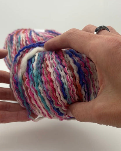 Detailed texture of CHELSEA Italian yarn in natural light — iDOKNiT Shop