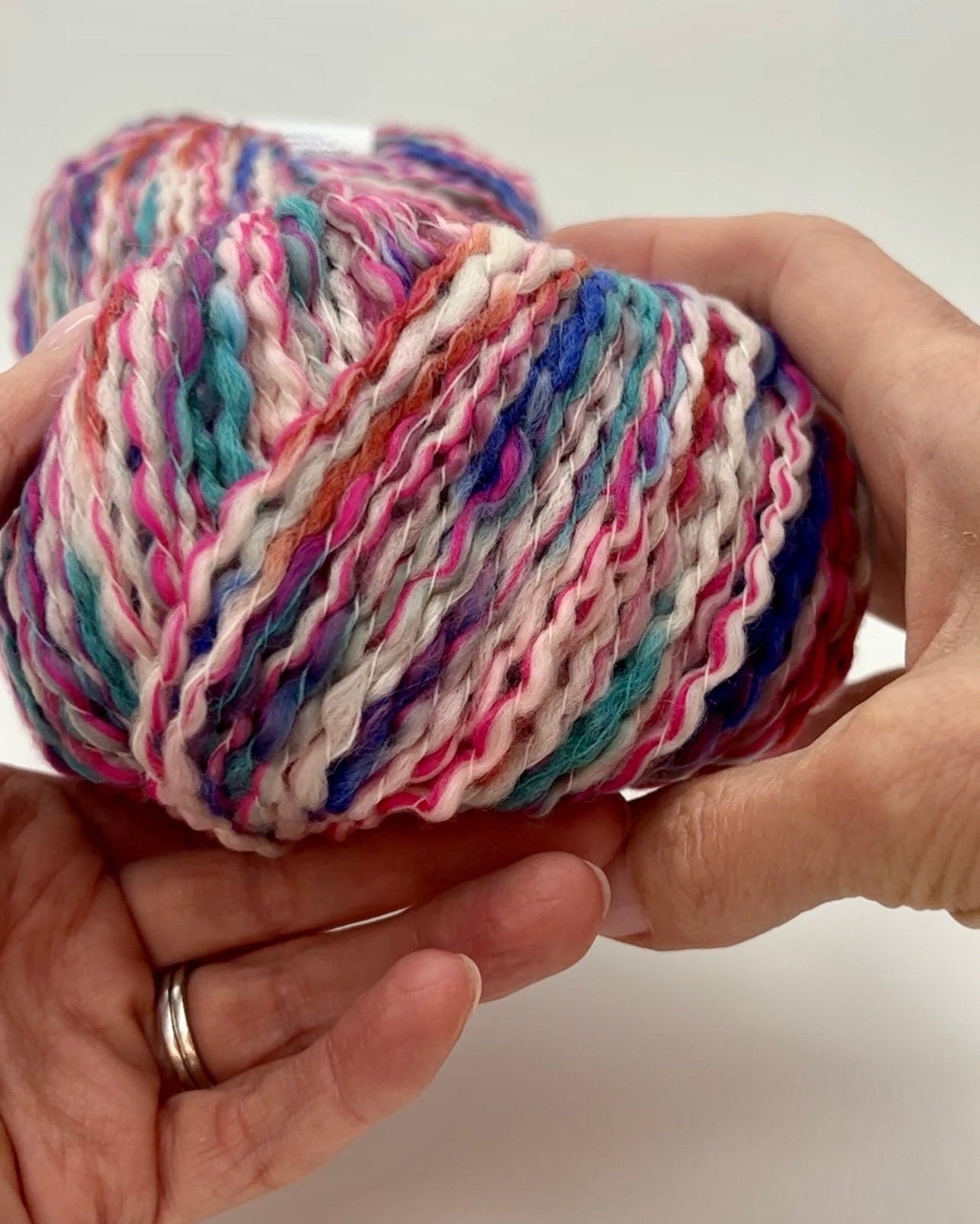 Close-up of CHELSEA yarn showing wool-cotton texture — iDOKNiT Shop