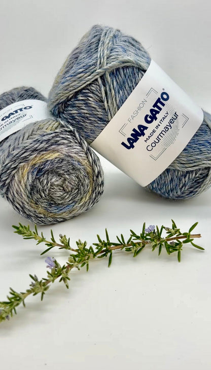 Alpaca 30 Virgin Wool 70 Multi-Colored Yarn, COURMAYEUR, Limited Fashion Collection by Lana Gatto, Italy, Worsted Weight, 200m/100g (219y/3.52oz)