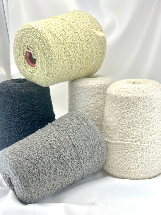 Пряжа букле из кашемира и шелка, ZEGNA BARUFFA Boucle, итальянская пряжа премиум-класса, доступна в мотках и на конусах, вес DK, 300 м/100 г (328 y)