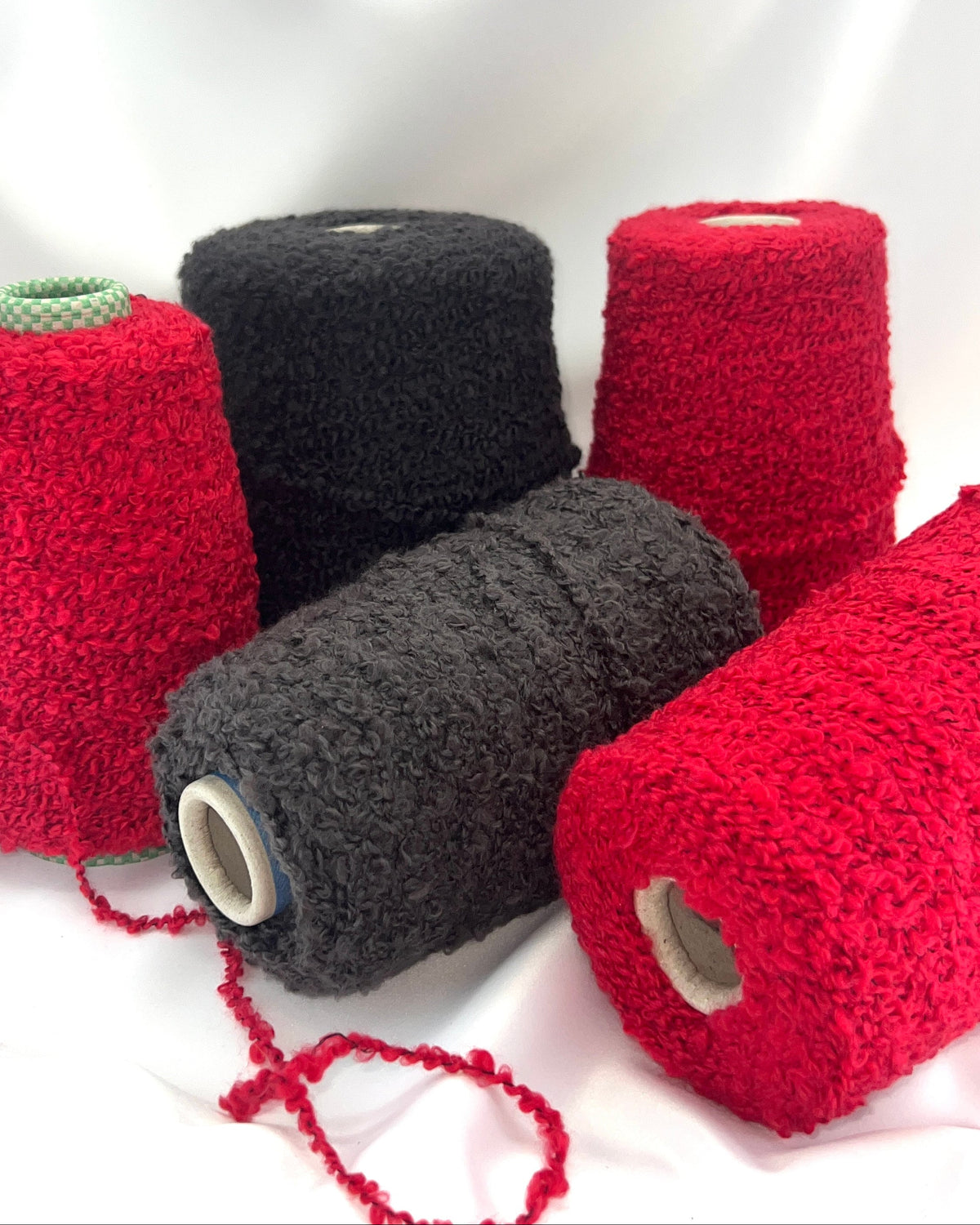 CARIAGGI 93 percent cashmere 7 percent silk boucle Italian textured yarn ball and cone from iDOKNiT