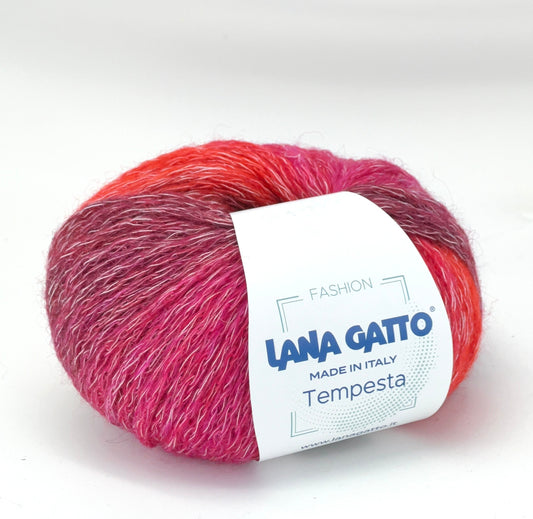 Хлопковая пряжа, пряжа DK, пряжа Cord, модная пряжа, многоцветная пряжа, TEMPESTA, Lana Gatto, итальянская пряжа, летняя пряжа, подарок для вязальщиц, 50 г/100 м