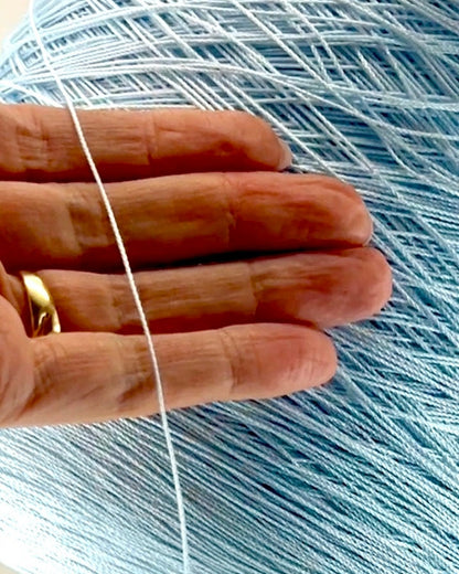 Sesia Cable 8MG mercerized cotton lace weight yarn in hand wound balls from iDOKNiT