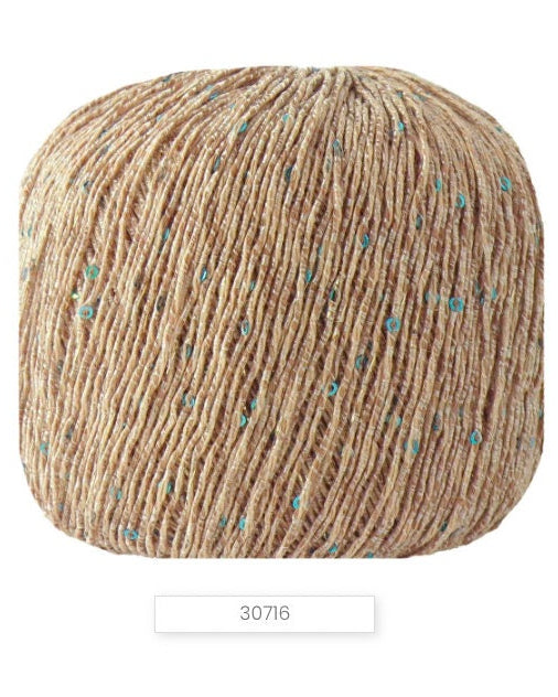Lana Gatto IBIZA lurex cotton paillettes yarn with elegant sparkle
Italian fingering yarn IBIZA with micro sequins and metallic accents
Lana Gatto IBIZA summer yarn showing light-catching shimmer and texture
Lurex cotton paillettes yarn for beachwear summer tops and shawls
Luxury Italian IBIZA yarn for statement accessories and warm-weather knitwear