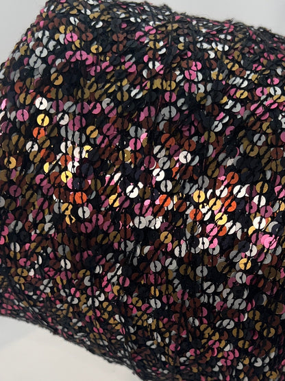 Paillettes Yarn, Multicolor Paillettes Yarn, Fashion Yarn, CARISIO, Italian Yarn, Hand Knitting, 4 mm Paillettes, 120m/100g (132y/3.52oz)
