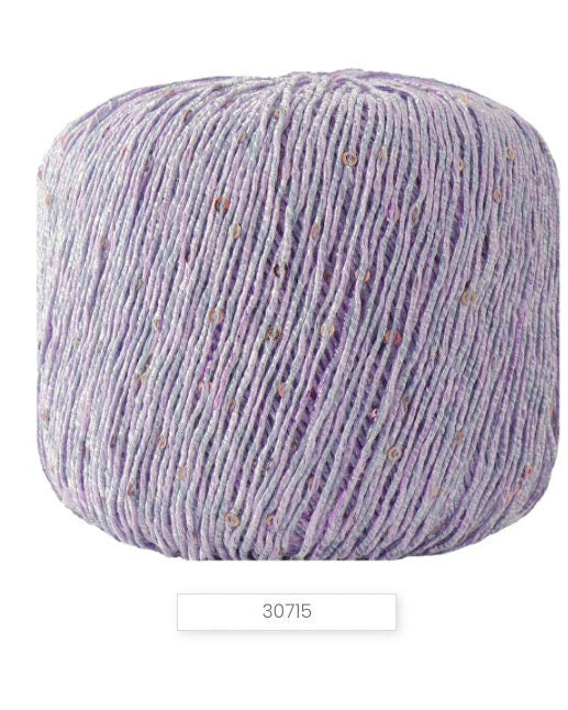 Lana Gatto IBIZA lurex cotton paillettes yarn with elegant sparkle
Italian fingering yarn IBIZA with micro sequins and metallic accents
Lana Gatto IBIZA summer yarn showing light-catching shimmer and texture
Lurex cotton paillettes yarn for beachwear summer tops and shawls
Luxury Italian IBIZA yarn for statement accessories and warm-weather knitwear
