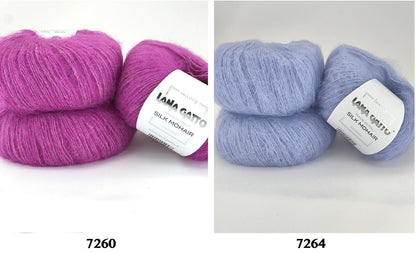 Silk Mohair yarn detail – airy, soft texture for knitting and weaving