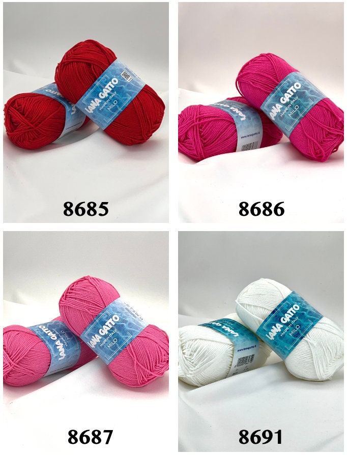 Italian cotton yarn MILO by Lana Gatto for knitting and crochet