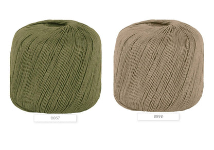 FRESH 100% Linen flax yarn by Lana Gatto, Italy – premium sport-weight summer yarn shown in a vibrant palette of colors. Ideal for breathable summer tops, elegant lightweight cardigans, and luxury knitting. Made in Tollegno, Italy. Available at iDOKNiT.com.
