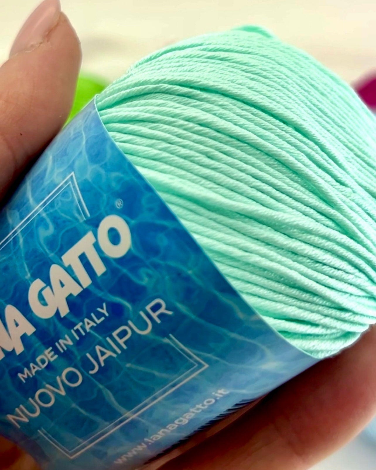 Lana Gatto Nuovo Jaipur 100% Egyptian Mako cotton worsted weight yarn from iDOKNiT. Smooth, premium Italian-spun fiber for luxury hand and machine knitting, 100m per 50g ball.