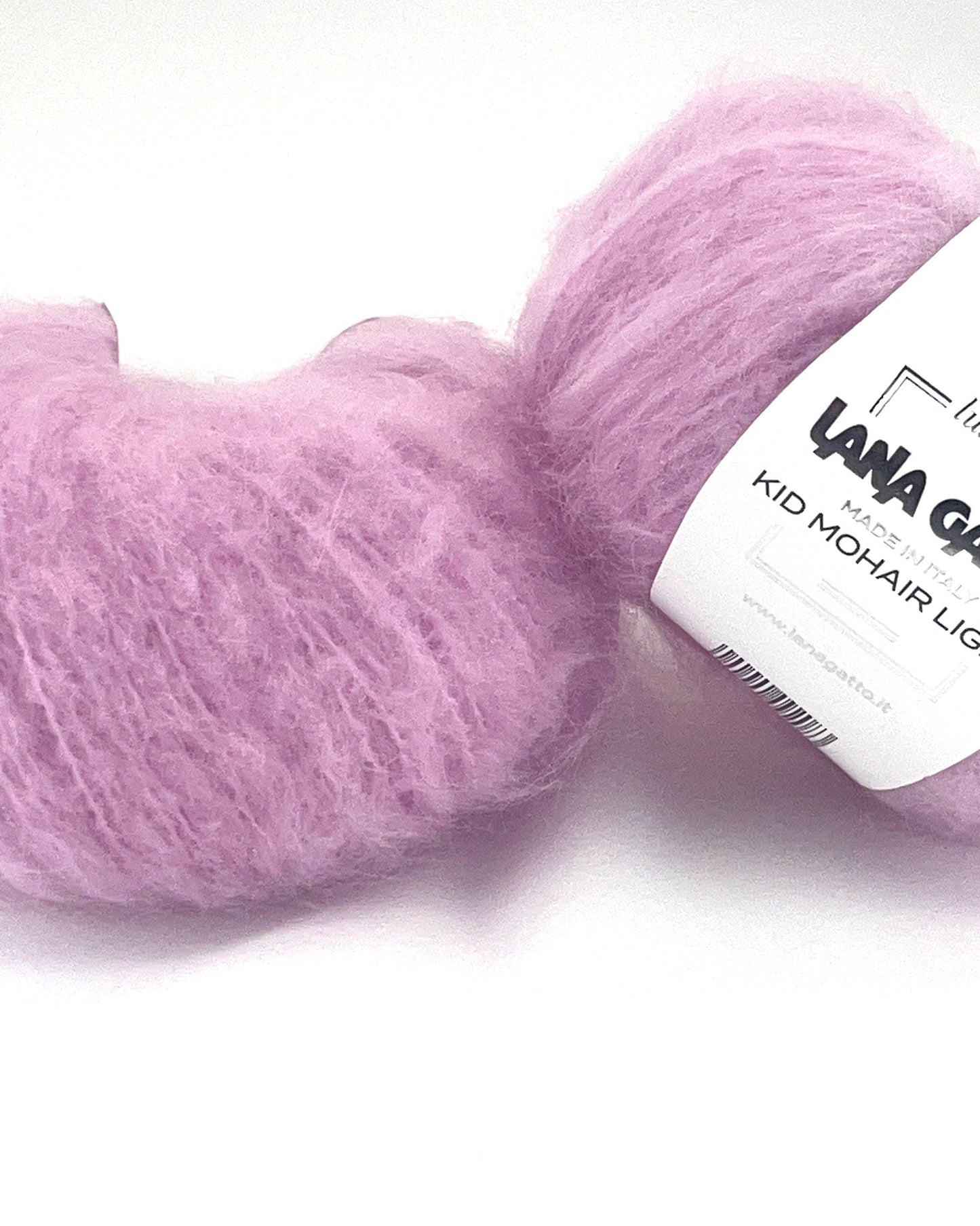 Lana Gatto Kid Mohair Light luxury wool blend yarn from iDOKNiT. Fluffy, lightweight Italian-spun roving with a soft halo for high-end knitting and crochet, 90m per 50g ball.