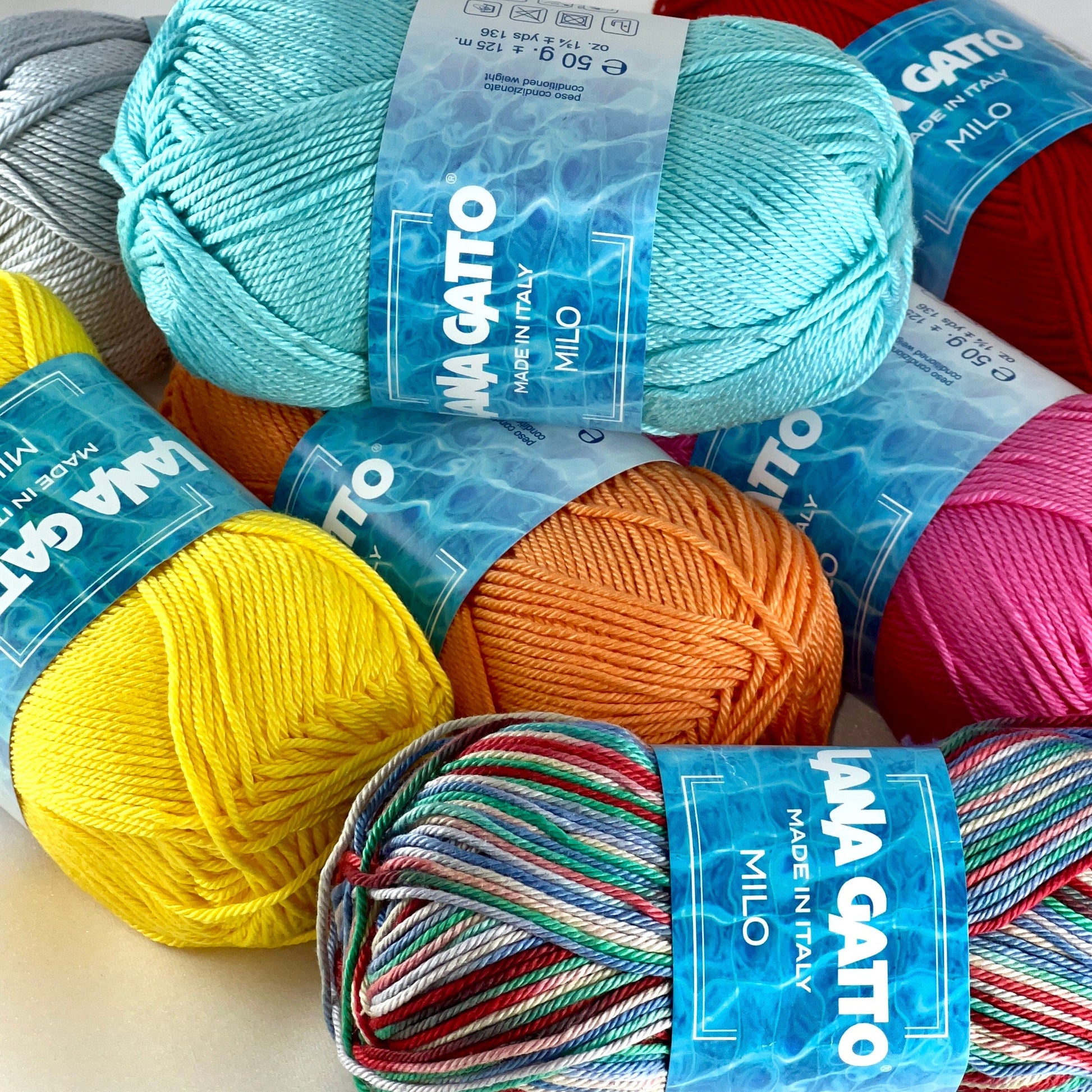 Natural cotton yarn from Italy Lana Gatto MILO for summer projects