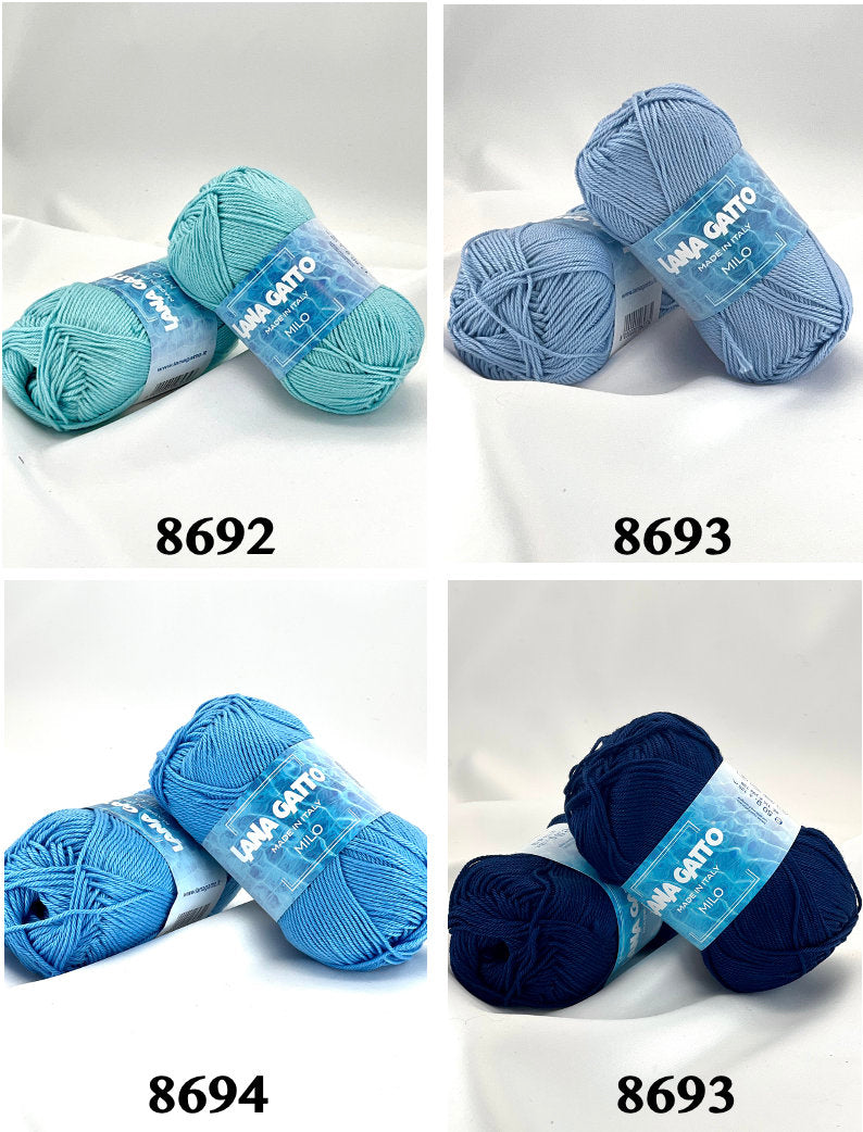Italian cotton yarn MILO by Lana Gatto for knitting and crochet