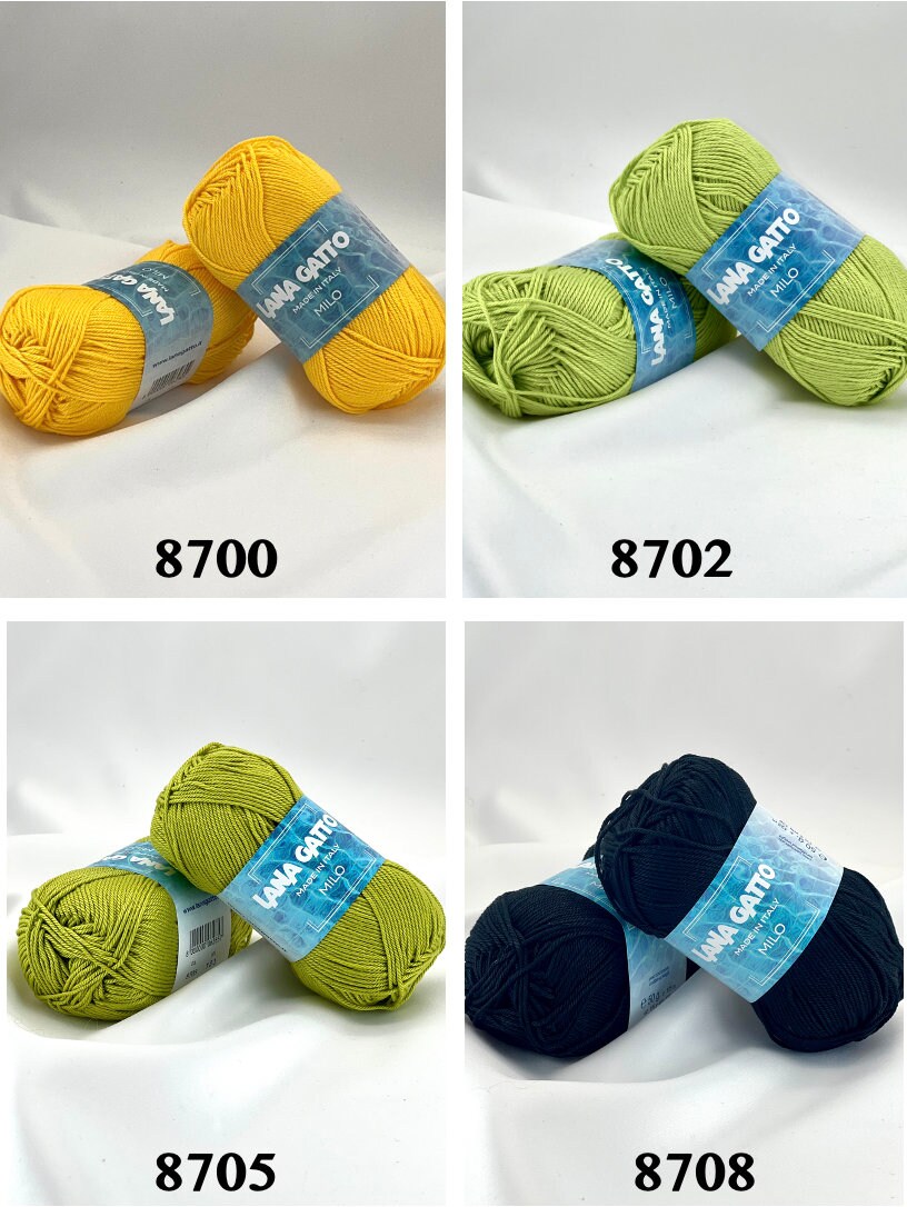 Lana Gatto MILO 100% cotton yarn ball made in Italy