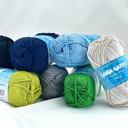 Natural cotton yarn from Italy Lana Gatto MILO for summer projects