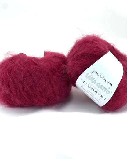 Lana Gatto Kid Mohair Light luxury wool blend yarn from iDOKNiT. Fluffy, lightweight Italian-spun roving with a soft halo for high-end knitting and crochet, 90m per 50g ball.