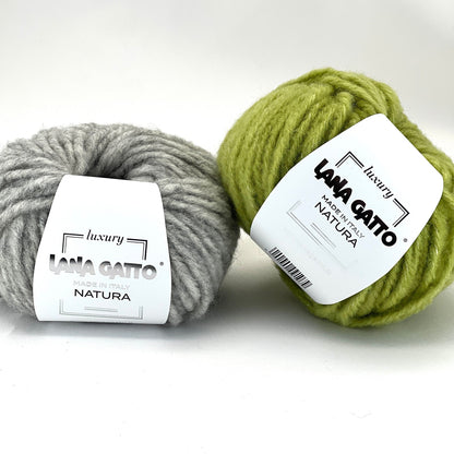 Alpaca 25 Merino 40 Cotton 35 Yarn, NATURA, Luxury Italian Yarn by Lana Gatto, Chunky Weight, 50g/50m (55yrd/1.76oz)