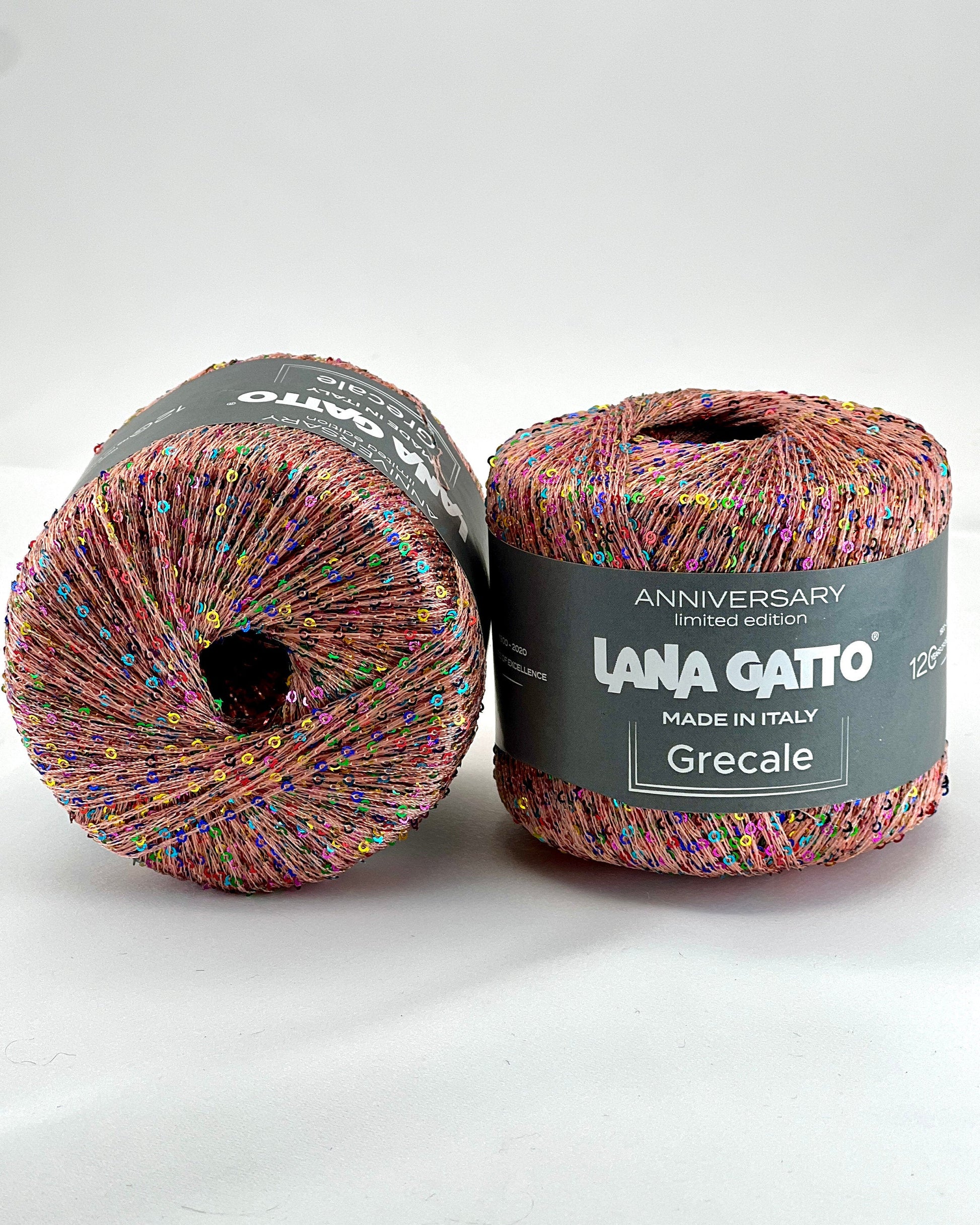 Two balls of yarn with 'Lana Gatto' label on a white background
